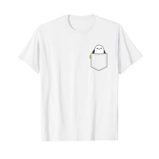 シマエナガ 鳥 野鳥 北海道 雪の妖精 イラスト ワンポイント ポケット デザイン かわいい Tシャツの画像
