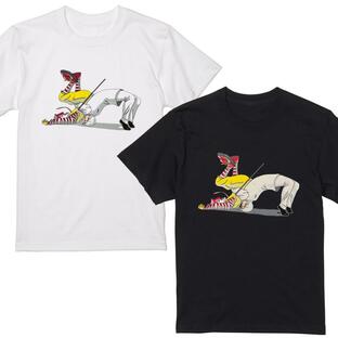 カーネルVSドナルド バックドロップ Tシャツ 半袖 白 黒 大阪名物 なんでやねん ギャグ ネタ ウケ パロディ おもしろ プリント 厚め しっかり ゆったり 大きめの画像