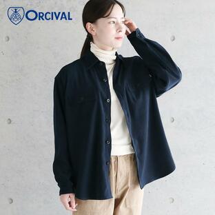 SALE 30%OFF オーシバル オーチバル ORCIVAL サテンムース長袖シャツ OR-B0092 フラップポケット カジュアル ネイビー 2022AWの画像