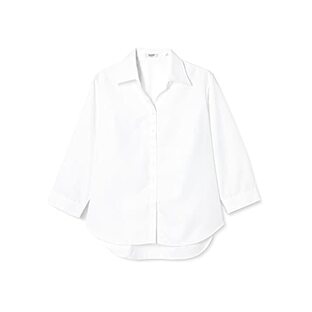 [アトリエサンロクゴ] シャツ ブラウス 事務服 制服 ワイシャツ ビジネスワイシャツ l1-l22 レディース 開襟(7分袖)-white 日本 M (日本サイズM相当)の画像