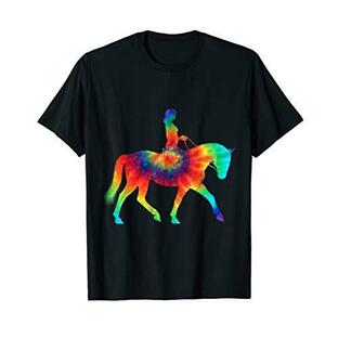 Tie Dye Horse Tie Dyed Polo Player Horseback Riding T Shirt TShirtの画像