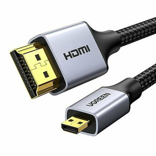 UGREEN マイクロhdmiケーブル hdmi Micro hdmi 変換 双方向伝送 高耐久性 4K 60Hz 3D HDR ARC 高速18Gbps テレビ カメラ GoPro Hero 7 6 5 Raspberry Pi 4 Sony Nikon Yoga 3 Pro等対応 3Mの画像