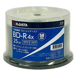 BD-R ブルーレイディスク 1-4倍速 25GB 50枚パック 録画用 RiDATA ライデータ RiTEK社製 ホワイトプリンタブル スピンドルケース BR130EPW4X.50SPA ◆宅の画像