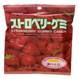 春日井グミキャンディ、イチゴ、3.77 オンスパッケージ (12 個パック) Kasugai Gummy Candy, Strawberry, 3.77-Ounce Packages (Pack of 12)の画像