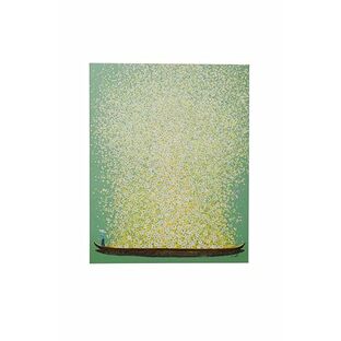 KARE カレ 正規品 絵画 フラワーボート グリーン イエロー W100×H80cm 海外インテリア アートの画像