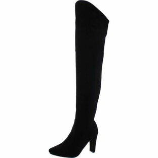 Shoe'N Tale Womens Black Pointed Toe Over-The-Knee Boots 38 Medium (D) レディースの画像