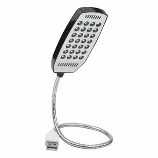 フレキシブル 28LED USBライト 《ブラック》 角度調整 卓上ライト 照明 アーム スタンドライト 読書灯 ブックライト[ゆうパケット発送、送料無料、代引不可]の画像