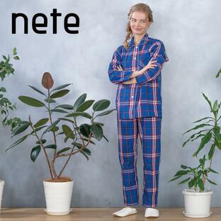 nete（ネテ）レディース パジャマ ブロード ビッグチェック柄 綿100% 日本製 お洒落で着心地の良い 老舗パジャマ屋が作るパジャマの画像