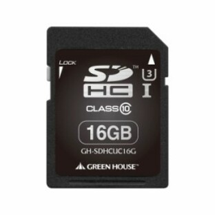 SDHCカード 16GB SDHCメモリーカード UHS-I対応 U3 クラス10 INDEXシール/ハードケース/プロテクトスイッチ付 グリーンハウス GH-SDHCUC1の画像