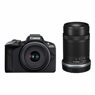 Canon ミラーレス一眼カメラ EOS R50 ダブルズームキット(RF-S18-45+RF-S55-210) ブラック/APS-C/約375g EOSR50BK-WZKの画像