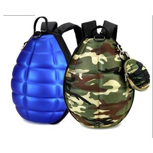 リュックバッグリュックサック手榴弾型ユニセックスメンズおもしろい迷彩立体卵型手榴弾迷彩柄男女兼用旅行カバン鞄の画像