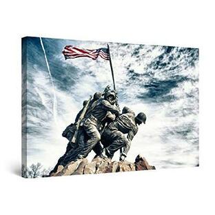 Startonight Canvas Wall Art Iwo Jima Memorial USA Nation Artwork Modern Framed Art Painting 60 x 90 cmの画像