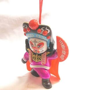 京劇面 変面 変顔 玩具人形 プラ製 高級版 ローズ色の画像