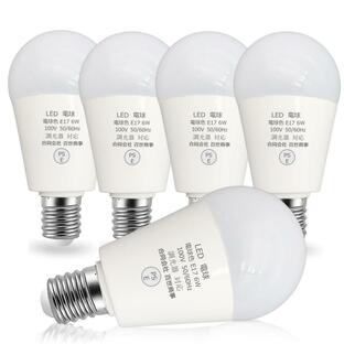 [5個セット] HXWY 6W E17 LED 電球 E17口金 調光器対応 60W形相当 省エネ 高輝度の画像