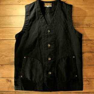 AT-DIRTY"WORKERS VEST"BLACK【AT-DIRTY】(アットダーティー)正規取扱店(Official Dealer)Cannon Ball(キャノンボール)【あす楽対応/送料無料/ワークベスト/ワーカーズ/ブラックピケ/PICKET】の画像