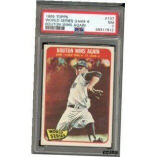 【品質保証書付】 トレーディングカード 1965 Topps #137 Jim Bouton Wins Again - PSA NM 7 - New York Yankees - CENTEREDの画像