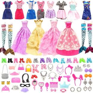 Barwawa 30cmドール用服 人形用 服 ランダムワンピース ドレス 人魚ドレス 10靴 アクセサリー 6人形適用 子供の日の画像