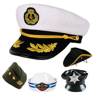 なりきり 帽子 コスプレ ポリス 水兵 海軍 船長 アーミー 海賊 ぼうし コスチューム 制帽 仮装 コス ハロの画像