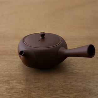 東屋 平急須 横手 朱泥 並細 常滑焼 急須 ポット シンプル 茶器 和食器 緑茶 煎茶 日本茶の画像