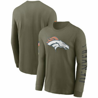 ナイキ メンズ Tシャツ 長袖 ロンT "Denver Broncos" Nike 2022 Salute To Service Long Sleeve T-Shirt - Olive NFL サルート おしゃれ ブランドの画像