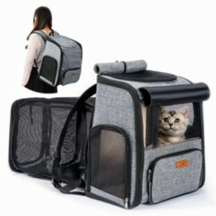 AIFY 猫 リュック ペット リュック 猫 拡張可能 大容量 折り畳み 8kgまで耐荷 猫用 小型犬用 リュック ペットキャリーバッグ 通院 地震の画像