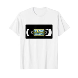 Be Kind Rewind '90s Nostalgia ビデオストア レトロ VHS テープ Tシャツの画像