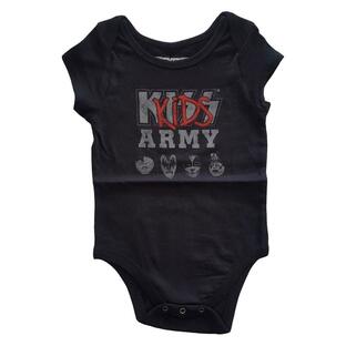 (キッス) Kiss オフィシャル商品 ベビー・赤ちゃん Army ボディースーツ 半袖 ロンパース RO9411 (ブラック)の画像