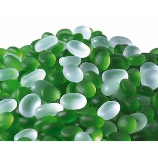 松野ホビー 装飾用ガラス玉 フロストグラスドロップ (約17×8mm)1袋(約1kg入) グリーン/クリアー D5201の画像