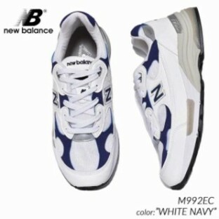 NEW BALANCE M992EC made in USA WHITE NAVY ニューバランス スニーカー ( 白 ホワイト 紺 ネイビー 990 993 996 メンズ )の画像