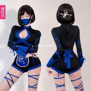 欧米女性服ハロウィン衣装覆面dsリードダンスクラブバーNinja忍者武士服の画像