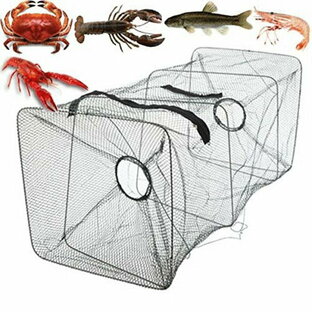 魚網 折り畳み 漁具 魚捕り 魚 漁 仕掛け ネット 網かご 捕獲 アミ もんどり 餌 沈め釣り 網カゴの画像