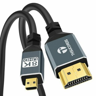 Thsucords 超薄型 8K 4K Micro HDMI - HDMIケーブル 1M 柔軟 ソフト スリム Micro HDMI 2.1 リード 48Gbps 高速 8K@60Hz 4K@120hz GoPro Raspberry Pi 4 Sonyカメラニコンに対応 適格請求書発行可の画像