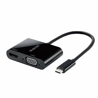 エレコム ドッキングステーション USB-C HDMI 変換 TYPE-C - HDMI & VGA ( D-sub15ピン ) 変換アダプタ ブラック AD-CHDMIVGABKの画像