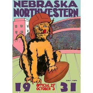 NCAA - 1931 Northwestern vs. Nebraska 36 x 48 Canvas Historic Football Printの画像