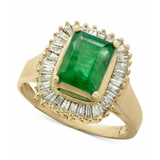 【送料無料】 エフィー レディース リング アクセサリー Brasilica by EFFY® Emerald (1-3/8 ct. t.w.) and Diamond (1/2 ct. t.w.) Ring in 14k Yellow Gold or 14k White Gold (Also in Sapphire) Emerald/Yellow Goldの画像