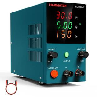 HANMATEK 可変直流安定化電源 DC電源 （0-30V 0-5A）電圧＆電流安定電源 低騒音高精度 自動切替 スイの画像