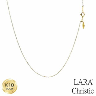 LARA-Christie ララクリスティー ネックレス チェーン ゴールド 18金 K18 小豆 あずき アズキ ピアットカットバイカラー 幅0.9mm 最長45cm長さ調整可能の画像