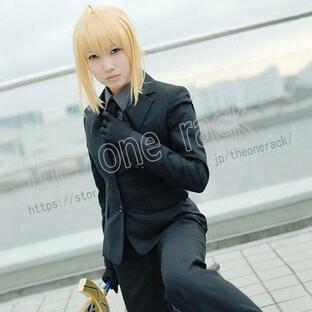 Fate/stay night フェイト・ステイナイト セイバー Saber 黒のスーツ コスプレ衣装制服 コスプレ コスチュームの画像