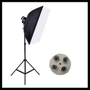撮影照明セット 照明機材 撮影スタンド 4灯式 撮影用ライト 撮影器具 70×50 撮影照明 スタンド付 バンクライト 写真 撮影用 照明 スタジオの画像