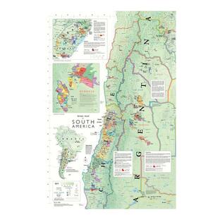 デロング社ワインマップ 南アメリカ ワインマップ ワイン産地 ワイン地図 DELONG社 南アメリカ ディスプレイ インテリアの画像