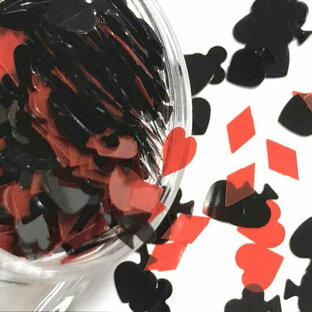 トランプマークのホログラムD レッド ブラック 半透明 スペード ハート クラブ ダイヤ ネイル レジン 赤 黒 パーツ ハンドメイドの画像