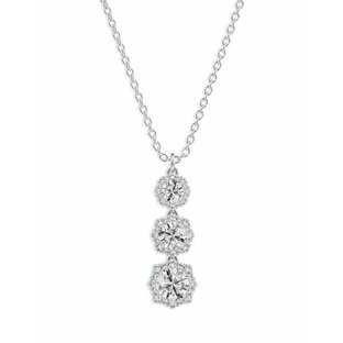 【送料無料】 フォーエバーマーク レディース ネックレス・チョーカー・ペンダントトップ アクセサリー Diamond Floral Halo Pendant Necklace in 18K White Gold, 1.20 ct. t.w. - 100% Exclusive Whiteの画像