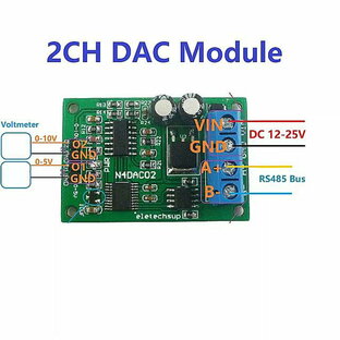 Dc 12v 2CH dac モジュール 0-5v 0-10v pwm 電圧 に アナログ コンバータ RS485 modbus rtu ボードの画像