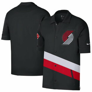 ナイキ メンズ ジャケット "Portland Trail Blazers" Nike 2021/22 City Edition Therma Flex Showtime Short Sleeve Full-Snap Collar Jacket - Black/Redの画像