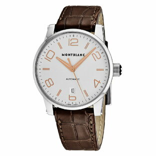 モンブラン MONTBLANC メンズ 腕時計 Timewalker タイムウォーカー 自動巻き ホワイト ブラウン レザー メンズ 110340の画像