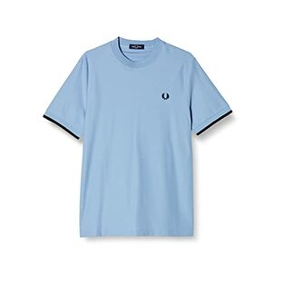 [フレッドペリー] Tシャツ TIPPED CUFF T-SHIRT メンズ SKY Sの画像