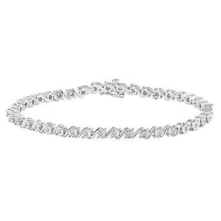 Fifth and Fine 1/3 Carat tw Natural Diamond Tennis Bracelet in 925 Sterling Silverの画像