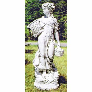 イタリア製 女性像 花かごを持つ乙女(大) 石像 ガーデン オーナメント art200 ヴィーナス像 オブジェの画像