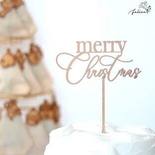 ケーキトッパー Merry Christmas 【A】 11cm | 木製 | クリスマス ケーキ おしゃれ ウッド かわいい ギフト 飾り 装飾品 インスタ ブッシュドノエルの画像