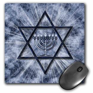 3dRose Hanukkah Menorah with Star of David in Blue Mouse Pad (mp_52283_1)の画像